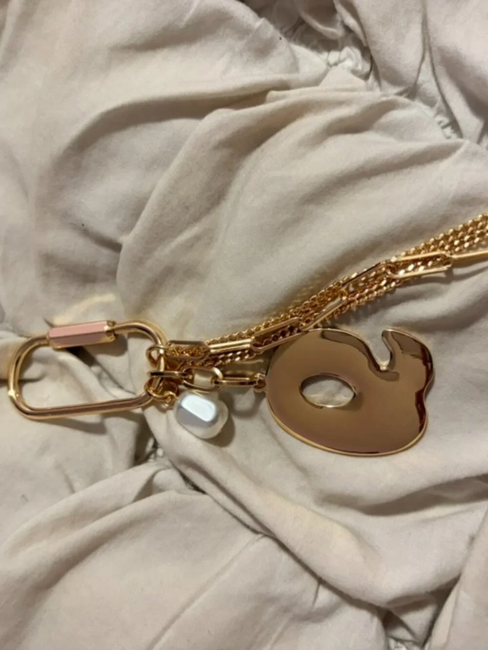 Free People Gold Tone Abstract Shape Bag Charm